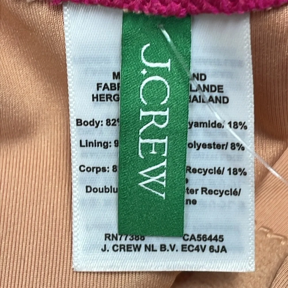 NWT J. Crew Heritage Scoopback One Piece Swimsuit Radiant Fuchsia 6